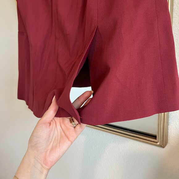 Theory Suit Vest Womens Size 6 Adar Virgin Wool Sleeveless Open Front Red Blazer - Picture 5 of 16
